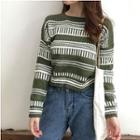 Striped Sweater Green - One Size