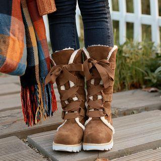 Bow Fleece-lined Tall Boots