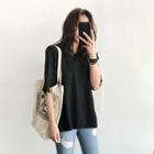 Distressed-trim Cotton Top