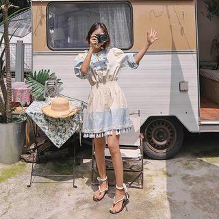 Tassel-detail Pattern Minidress