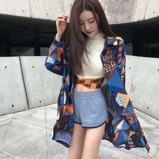 Printed Oversize Shirt As Shown In Figure - One Size