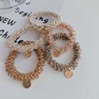Lettering Disc Faux Crystal Hair Tie