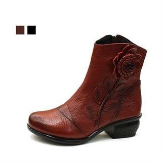 Appliqu  Cowhide Short Boots