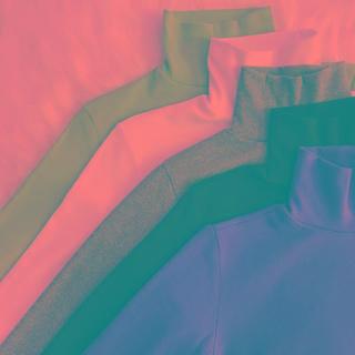 Turtleneck Long-sleeve Top White - One Size