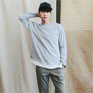 Mock Two-piece Crewneck T-shirt