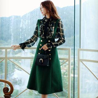 Double-breasted A-line Jumper Skirt