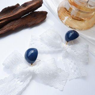 Lace Bow Earring As Shown In Figure - One Size