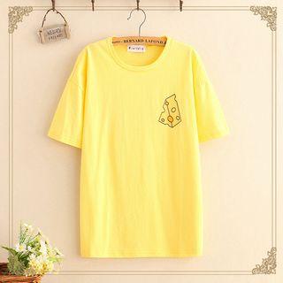 Cheese Print Short-sleeve T-shirt