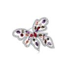 Fashion And Elegant Butterfly Brooch With Colorful Cubic Zirconia Silver - One Size