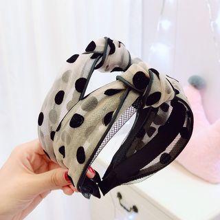 Polka Dot / Plain Mesh Bow Headband