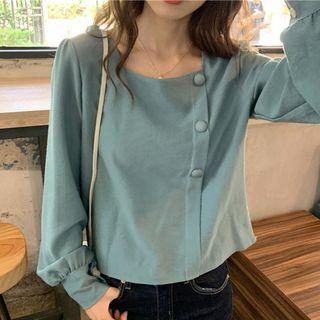 Plain Square-neck Shirt