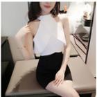 Off-shoulder Contrast Dress