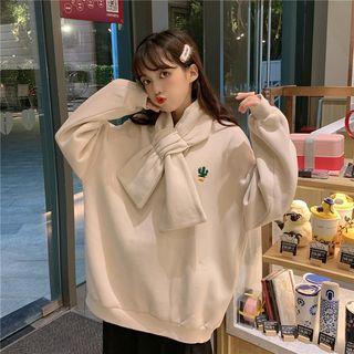 Set: Cactus Embroidered Pullover + Scarf