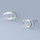 925 Sterling Silver Eye Stud Earring 1 Pair - Silver - One Size