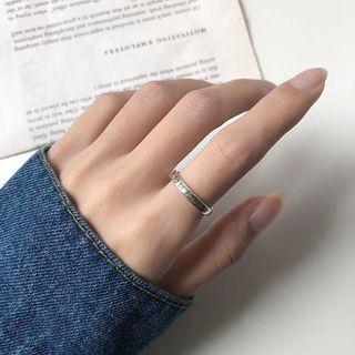 Letter Engraved Open Ring Silver - One Size