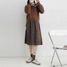 Long-sleeve Floral Print Midi Dress / Sweater