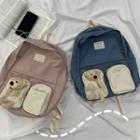 Two-tone Bear Accent Backpack