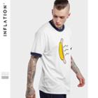 Hot Dog Print Tipped Short Sleeve T-shirt
