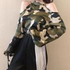 Halter Long-sleeve Loose-fit Blouse