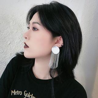 Alloy Disc Fringed Earring 1 Pair - Silver - One Size