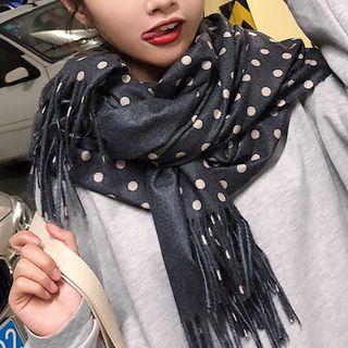 Dotted Fringed Neck Scarf