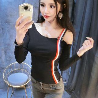 One Shoulder Long-sleeve T-shirt