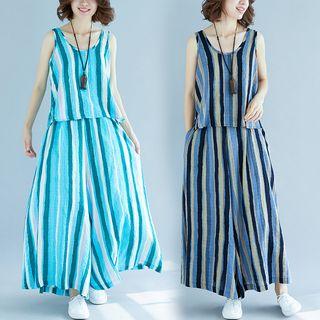 Set: Striped Tank Top + Maxi Culottes