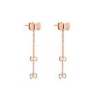 Fashion And Simple Plated Rose Gold Ribbon Tassel 316l Stainless Steel Earrings Rose Gold - One Size
