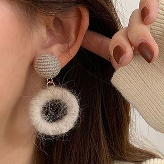 Flannel Hoop Drop Earring