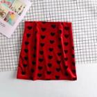 Heart Print Mini Skirt