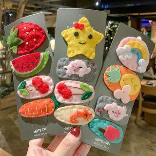 Set: Felt Cartoon Hair Clip (assorted Designs)