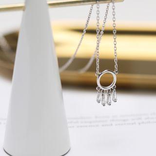 Tasseled Pendant Rhinestone Necklace