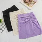 Ruched Mini Pencil Skirt