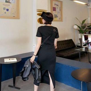 Round-neck Slim-fit Long Dress One Size