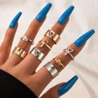 Set Of 8: Rings 20629 - Set - Gold & Silver - One Size