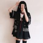 Short-sleeve Light Jacket / Color-block Dress