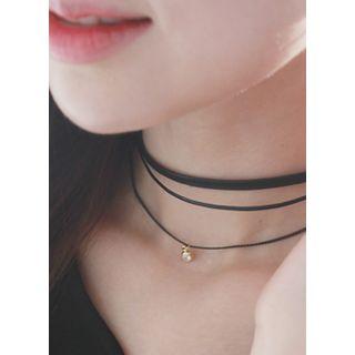 Faux-leather Layered Choker