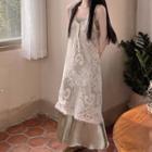 Sleeveless Lace Dress / Spaghetti Strap Dress
