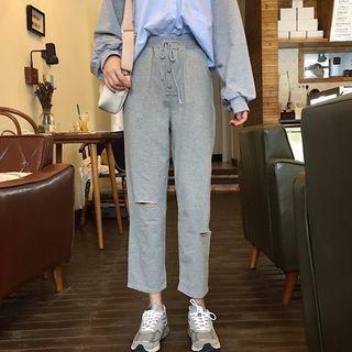 Cut Out Knit Sweatpants