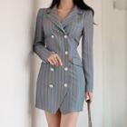 Striped Mini Sheath Coat Dress