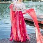 Chinese Style Scarf / Short-sleeve Top / Long-sleeve Top / Maxi Skirt / Set