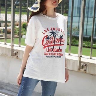 Linen Blend Printed T-shirt