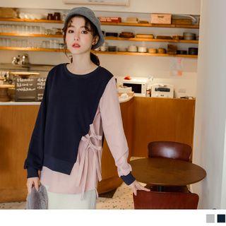 Striped Panel Tie-side Top