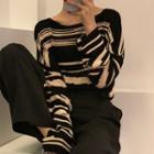 Striped Sweater Stripe - Black & Yellow - One Size