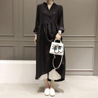 Long-sleeve Shirt Maxi Dress