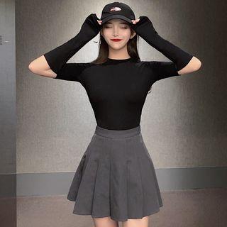 Plain Skinny Long-sleeve Top