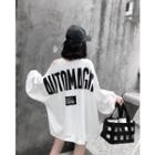 Cold Shoulder Letter Sweatshirt