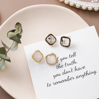 Faux Crystal Square Earring