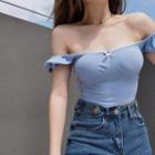 Off Shoulder Bow Cropped Top