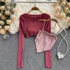 Set: Knit Crop Top + Camisole Top
